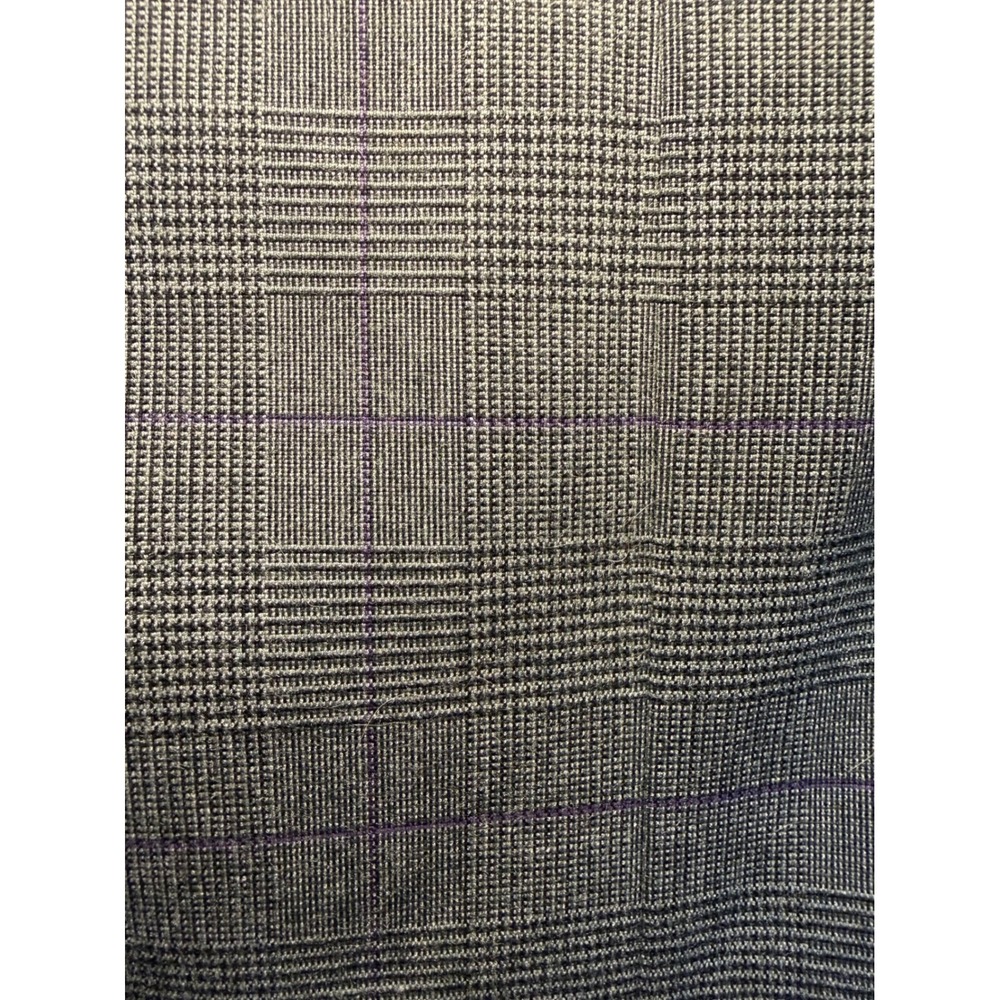 Ann Taylor LOFT Petites Grey Purple Glen Plaid Pleated A-Line Skirt Size 0P